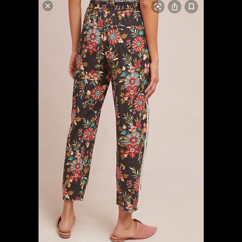 Anthropologie beaded tropical joggers SZ S
